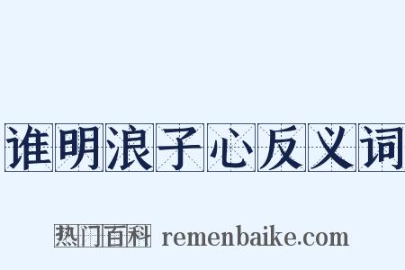 谁明浪子心反义词是什么意思的图片